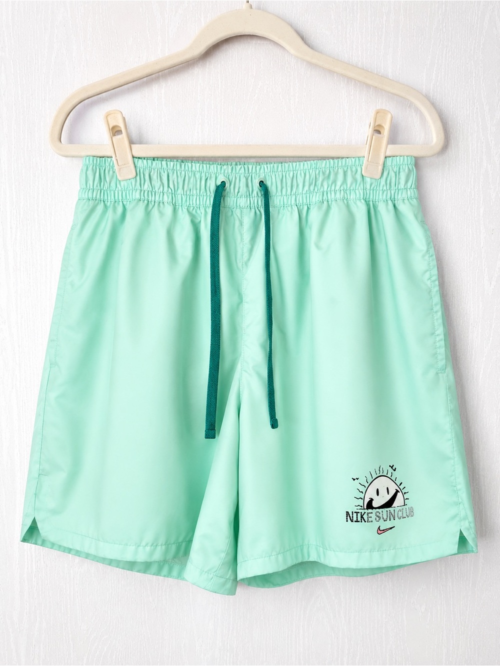 Nike Sun Club Mint Green Swim Shorts Trunks Mesh Lined Drawstring